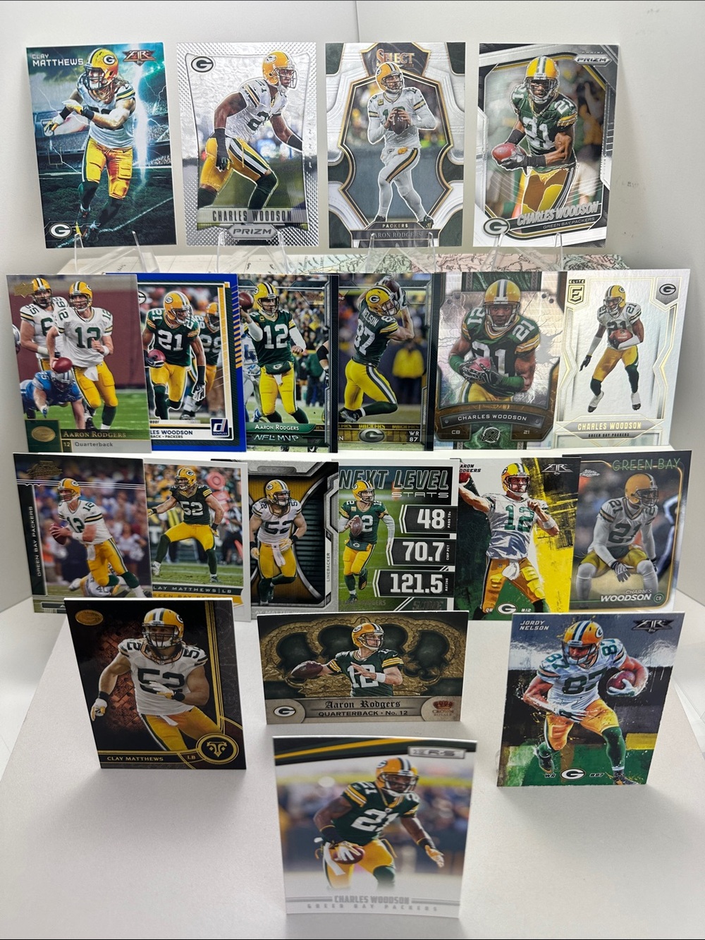 Aaron Rodgers & Charles Woodson Packers w/ Clay Matthews/Jordy Nelson lot of 20